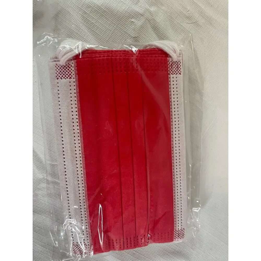 30 Children's Disposable Masks Red Green Gray New